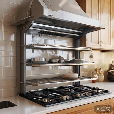 “厨房小助手置物架，燃气灶上方