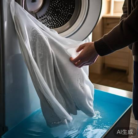 大衣入袋轻摇洗，预洗除尘防变形