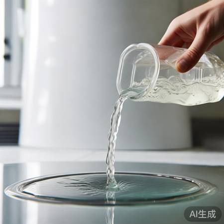 白醋水混合，入热水器。