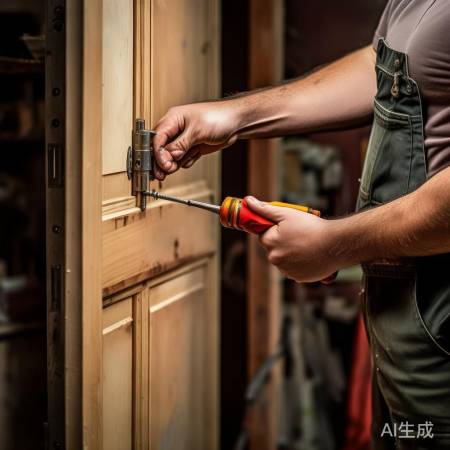 检查门合页，拧紧螺丝防门开