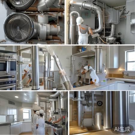 更换排烟系统，更新管道风机