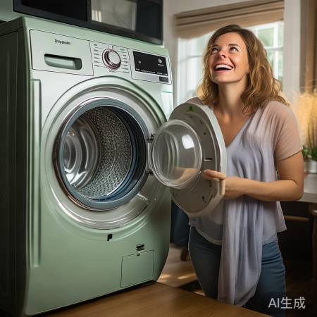 绿清洗，天然植物，洗衣机清新。