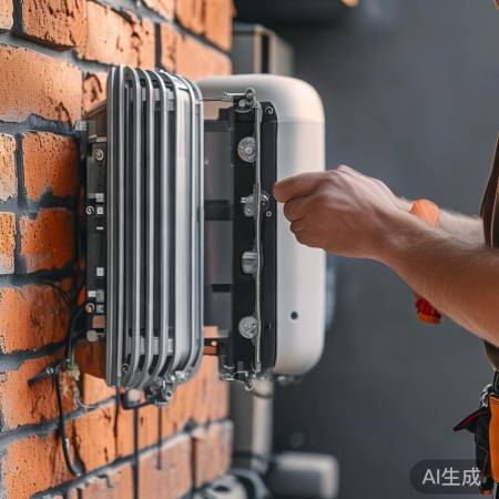 “安装采暖器支架固定墙壁”