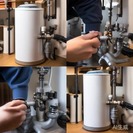 三通接热水管，热水循环连接。