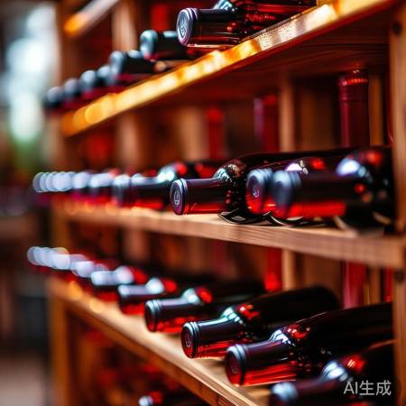 斜层板红酒，整齐美观，摇曳生姿