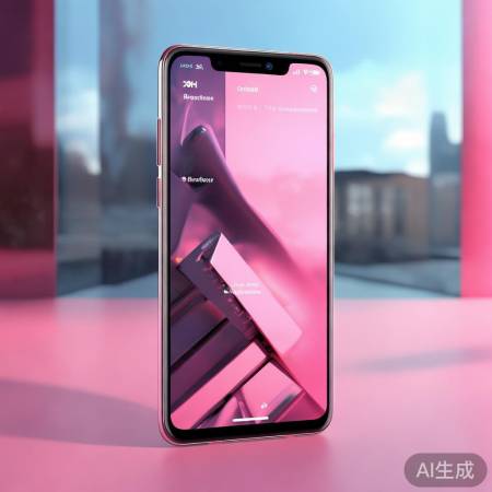 粉色天空调色Oppo手机,时尚