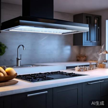现代油烟机：智能感应，LED照
