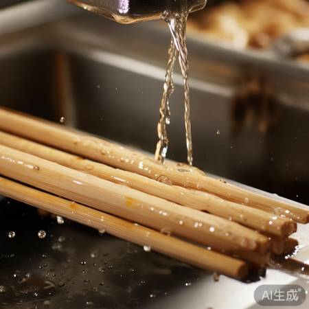 “筷消毒柜前,先净筷。”