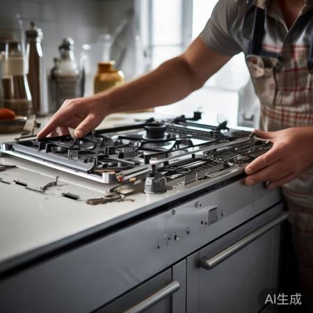 康佳集成灶拆解完毕，反向安装要