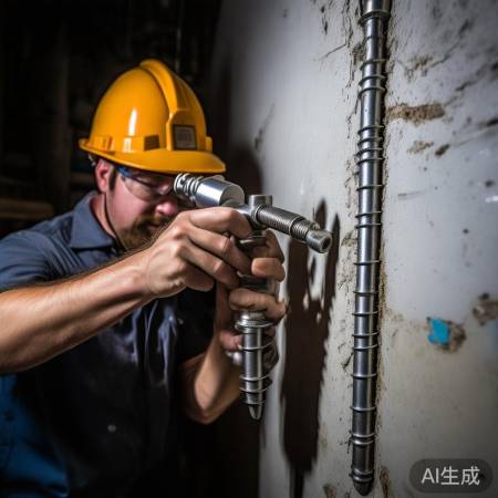 “安装膨胀螺丝，固定保险柜”