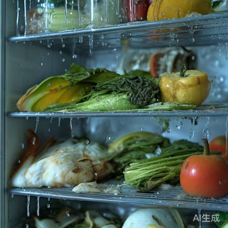 冰箱食物残渣致水珠多