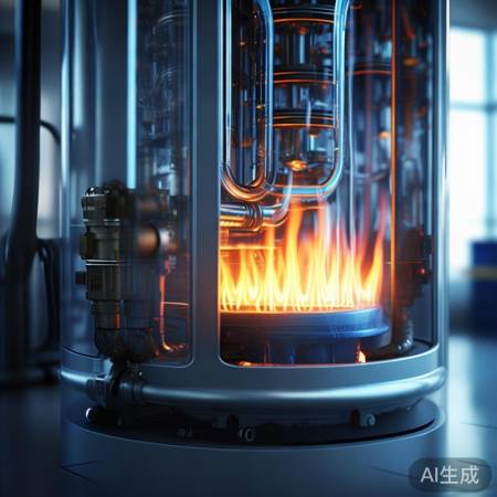 煤气燃烧加热水，热水器原理图示