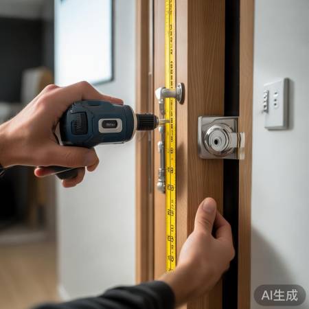 “智能锁安装：选位钻孔，约1.