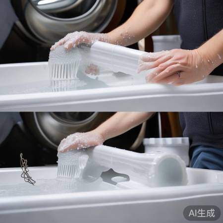 清洗洗衣机进水管，防堵塞。