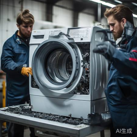 拆解洗衣机，小心合作拆重件