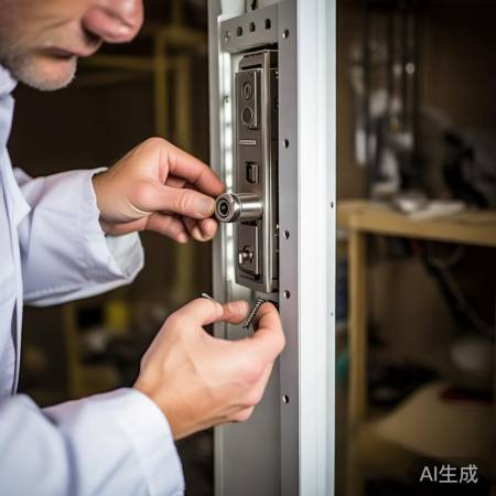 安装锁体，检查锁具工作。