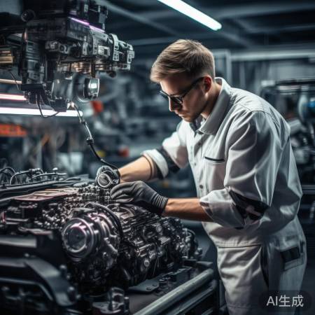 修车师傅技术精湛，快速诊断。