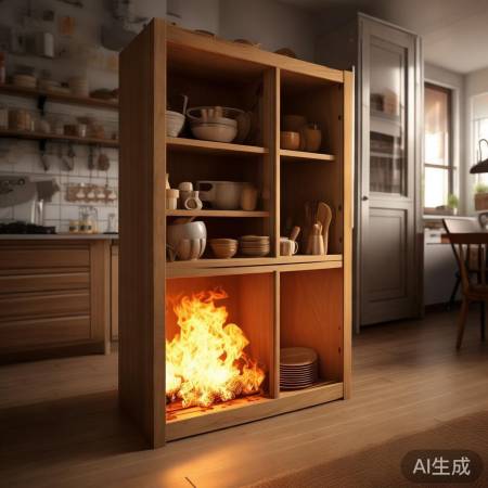 木制餐具消毒柜火灾警示