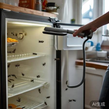 冰箱飞虫多，吸尘器清理，清洁后