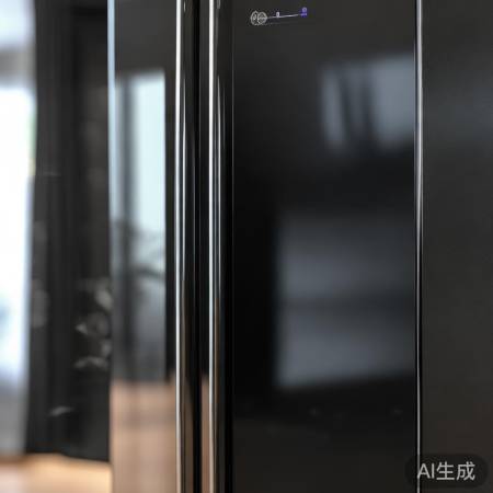 黑色冰箱，变频省电，储物空间大