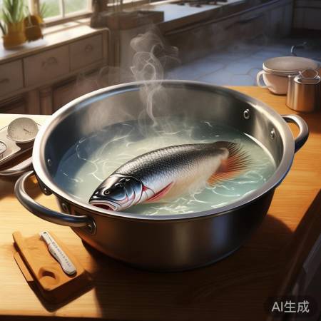 冷冻带鱼解冻红烧，热水焯除腥嫩