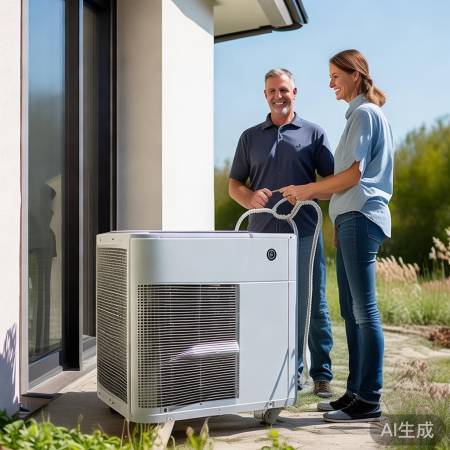 空气能安装简便，无需挖坑，一学