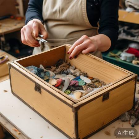 “箱子清理剪塑，边缘胶带固定”