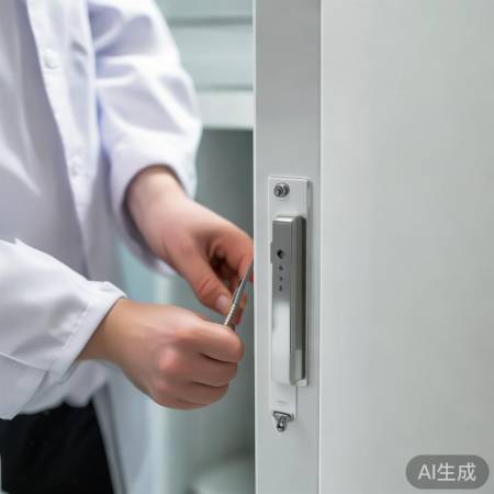 轻撬消毒柜门，勿损结构。