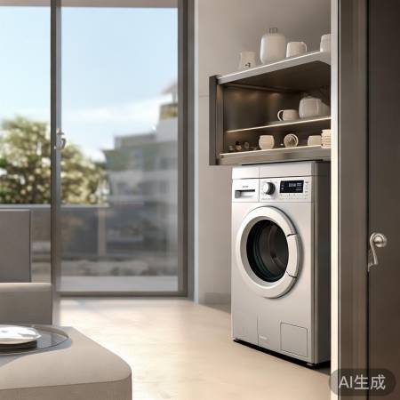 阳台洗衣机配智能茶吧台，生活便