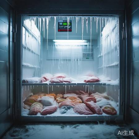 冷冻层温度过低，食物速冻。