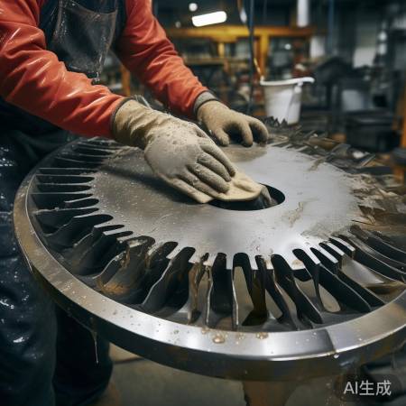 清洁风机叶片,除污渍。