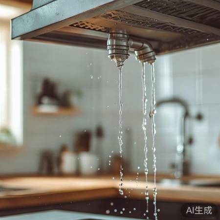 油烟机管道滴水,松动连接致空气