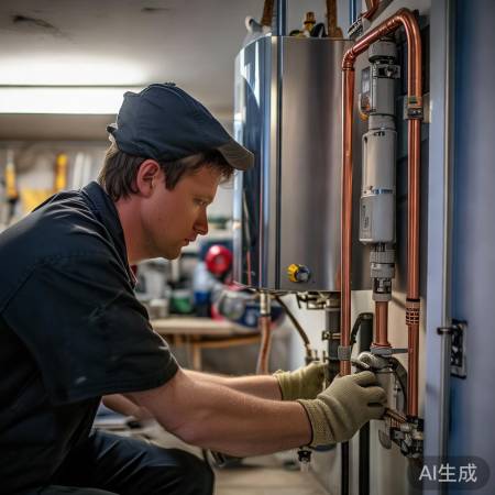 壁挂炉水管连接到位