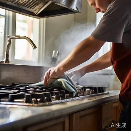 油烟机擦亮，整洁如新。