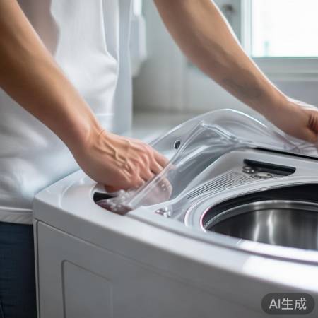 掀开洗衣机顶盖,轻松操作。