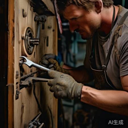拆卸门锁，耐心细心搞定。