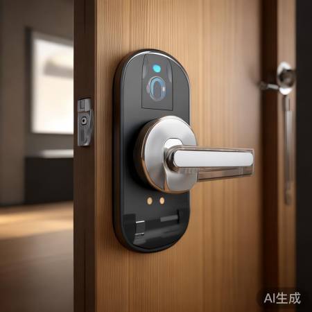 指纹锁小巧内藏电池