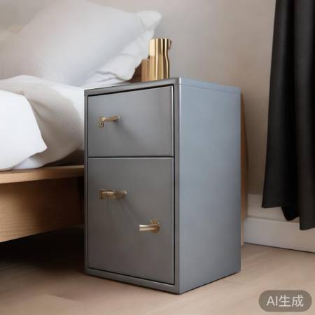 现代简约灰色保险柜床头柜